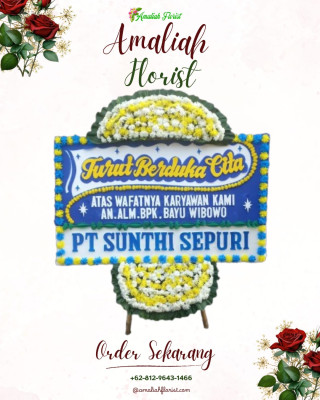 Papan Bunga Duka di Besuk